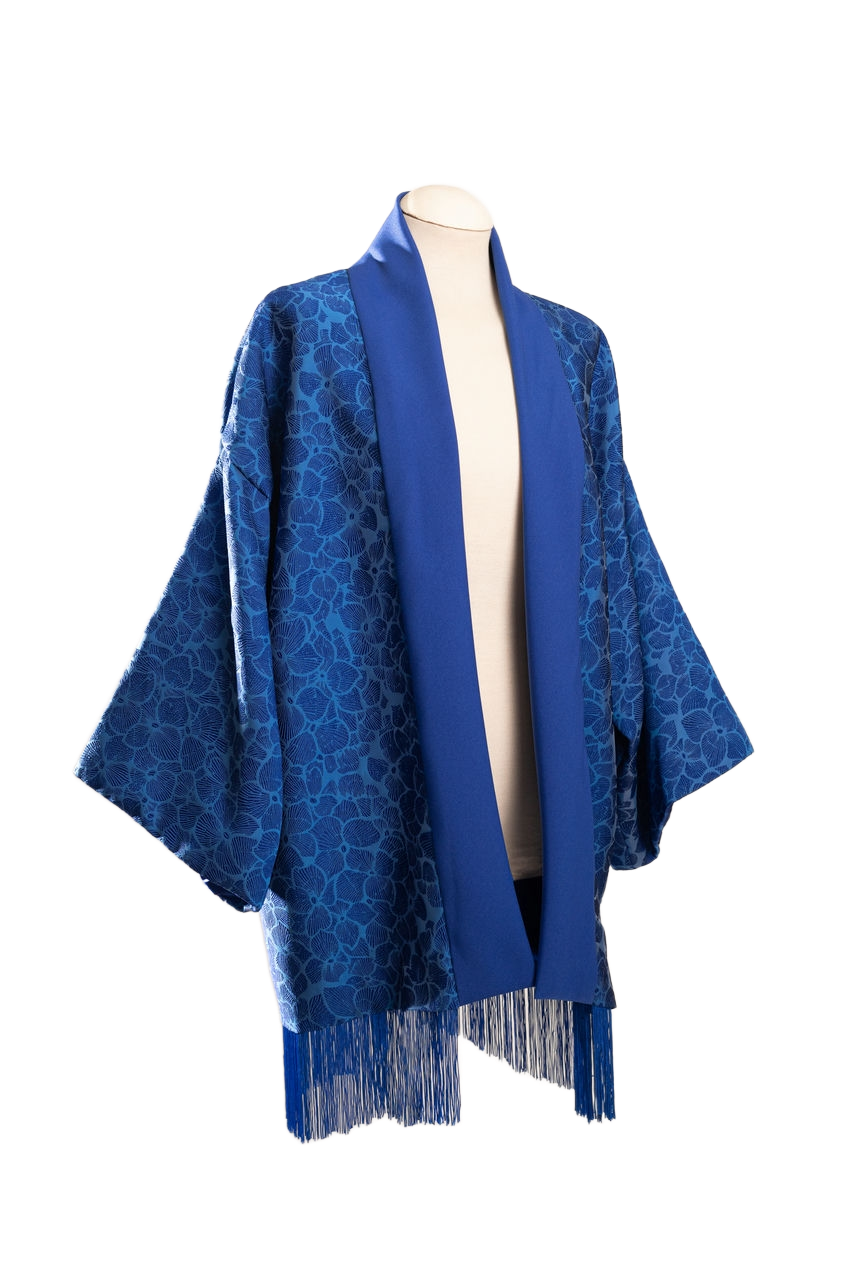 Haori Azul Marino Brocado