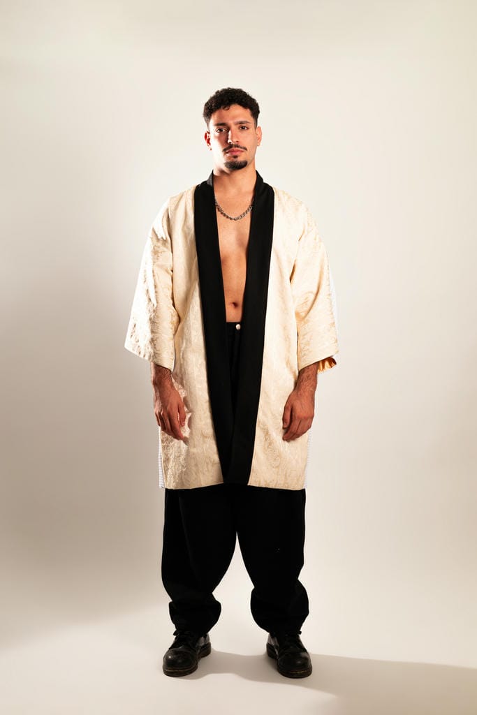 Haori Dorado Brocado Largo